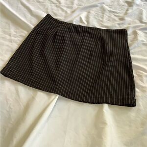 Black Pinstripe Mini Skirt